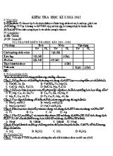 Kiểm tra học kì I năm 2011 - 2012 môn Hóa học